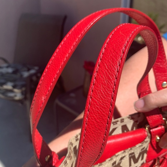 Michael Kors Red and Brown Women's Bag - Picture 11 of 14